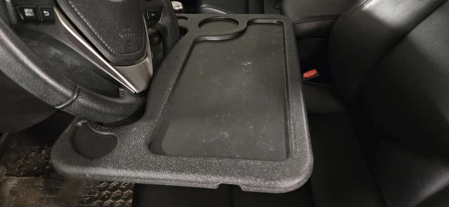 Black Car Steering Wheel Tray