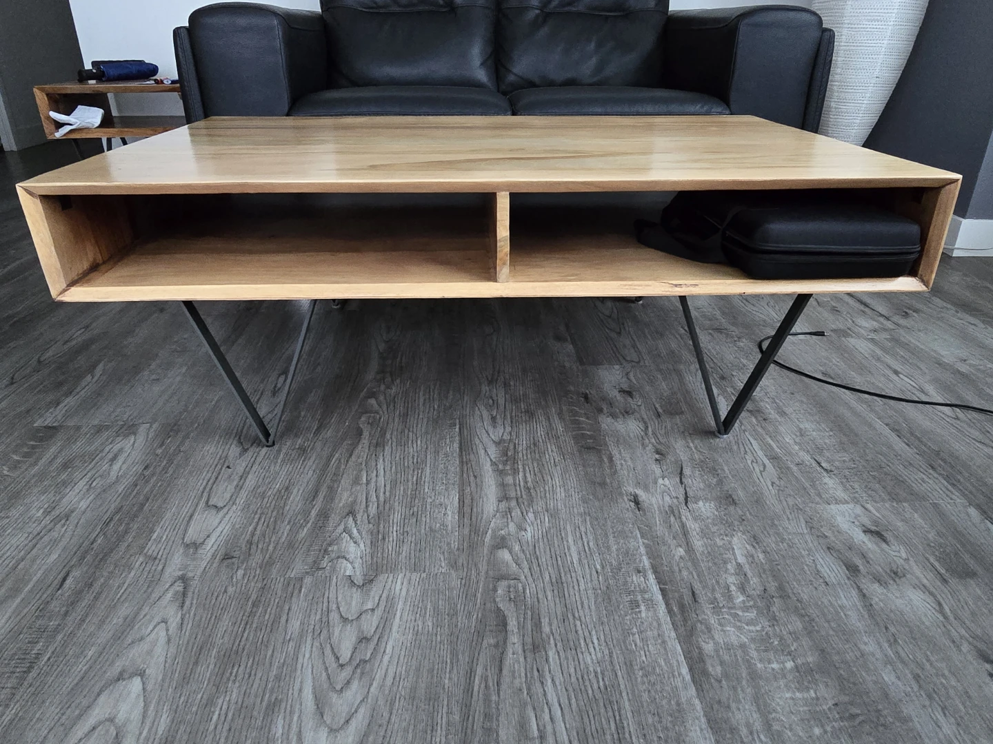 Wooden Coffee Table with Storage - photo 2