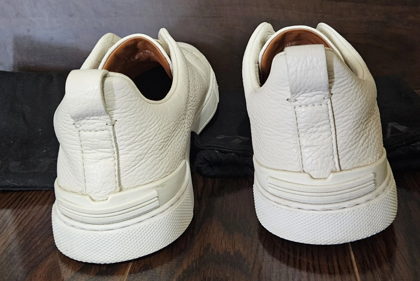 Zegna Triple Stitch Leather Sneakers - White - photo 3