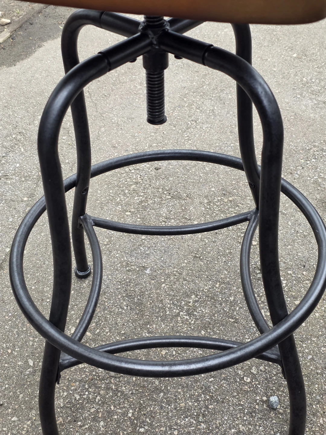 Adjustable Swivel Bar Stool with Wood Seat - photo 3