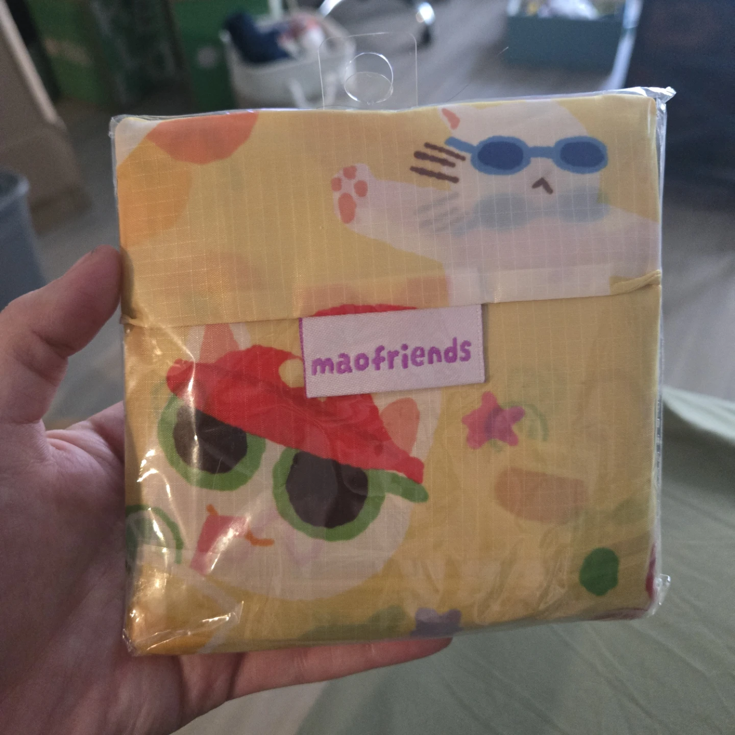 MAOFRIENDS Vacation Cat Reusable Grocery Shopping Bag