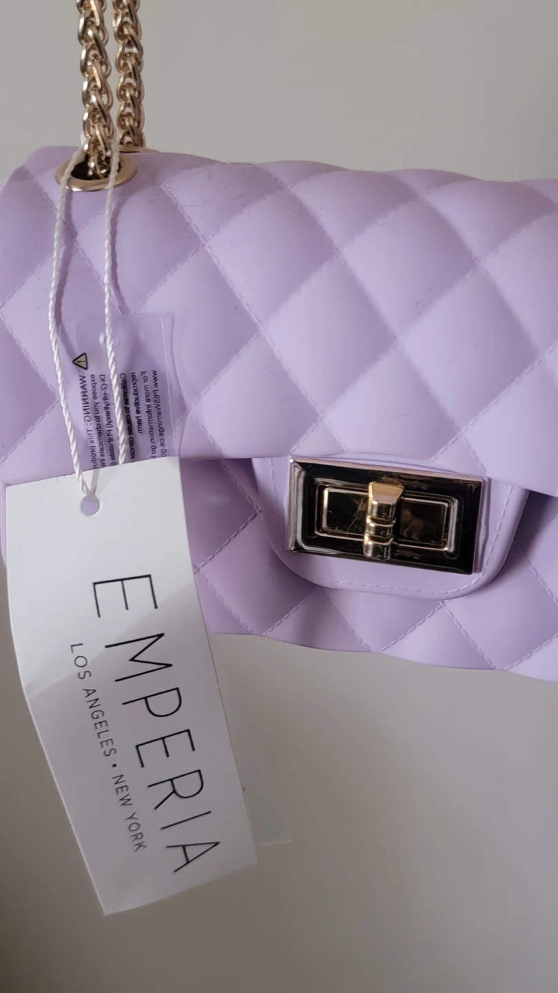 Emperia Quilted Lavender Jelly Handbag with Gold Chain - photo 2