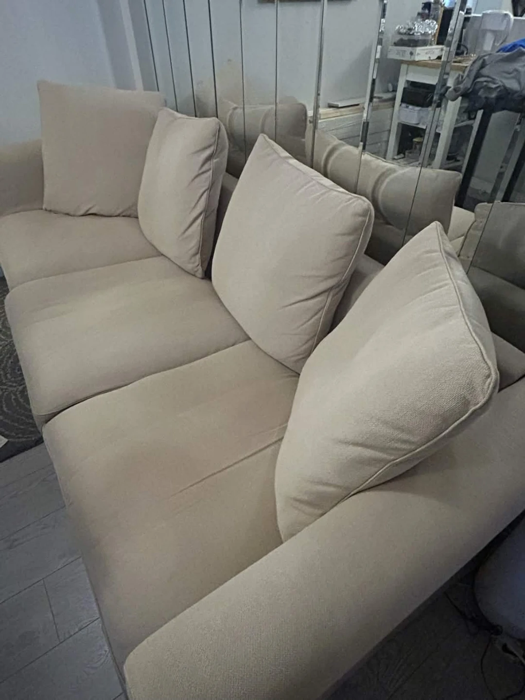Beige Sofa and Armchair Set [needs to go]