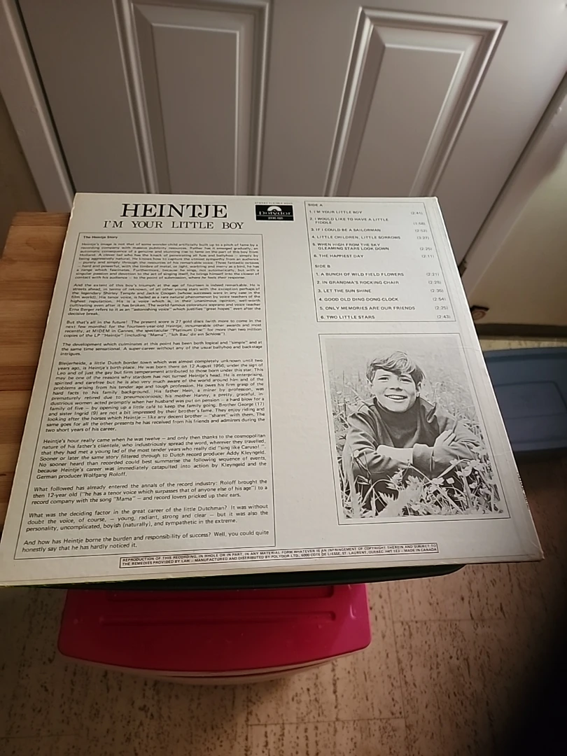 Heintje I'm Your Little Boy Vinyl Record - photo 2