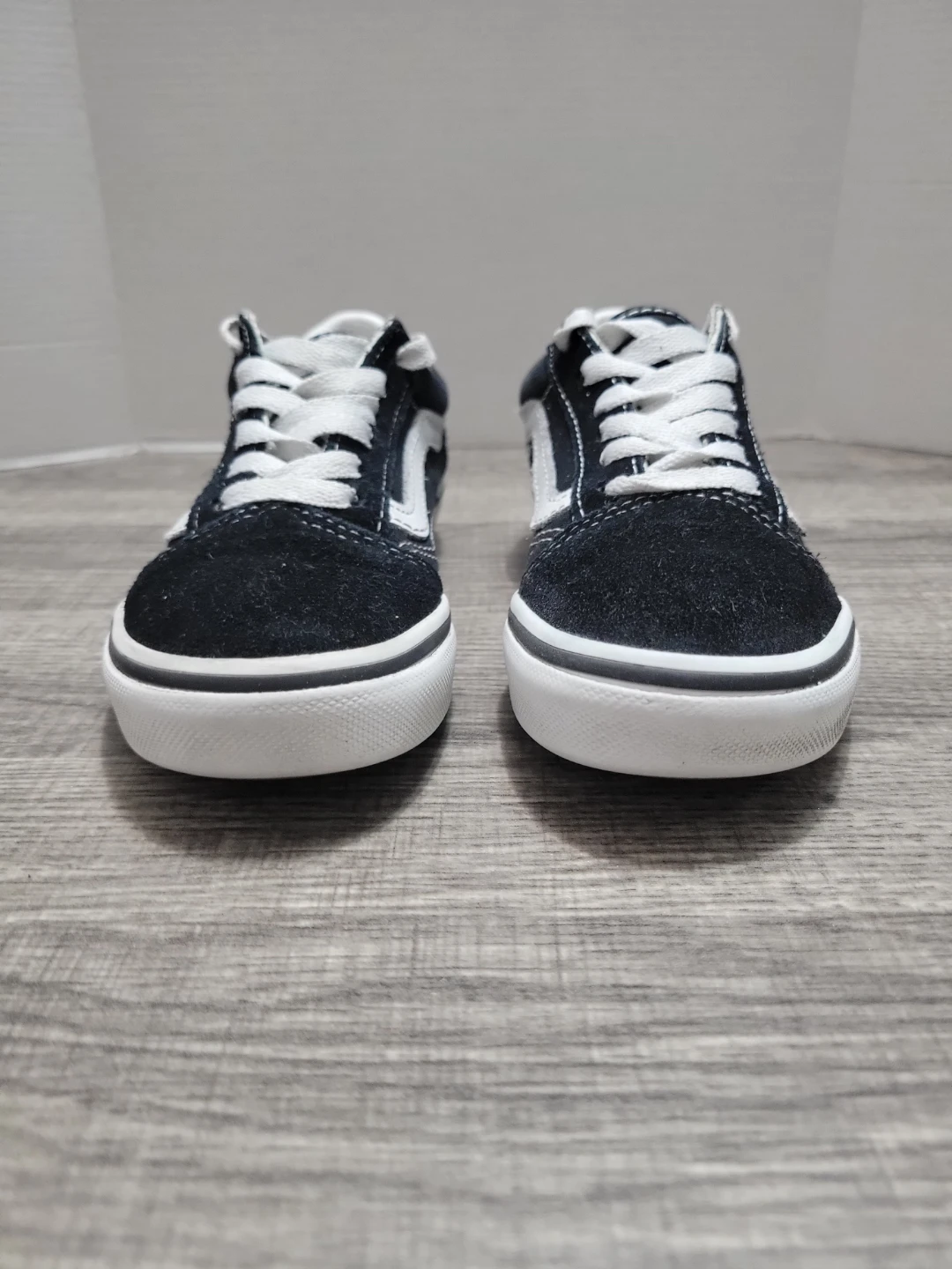 Vans Old Skool Kids Shoes Black White Size 1 US - photo 5