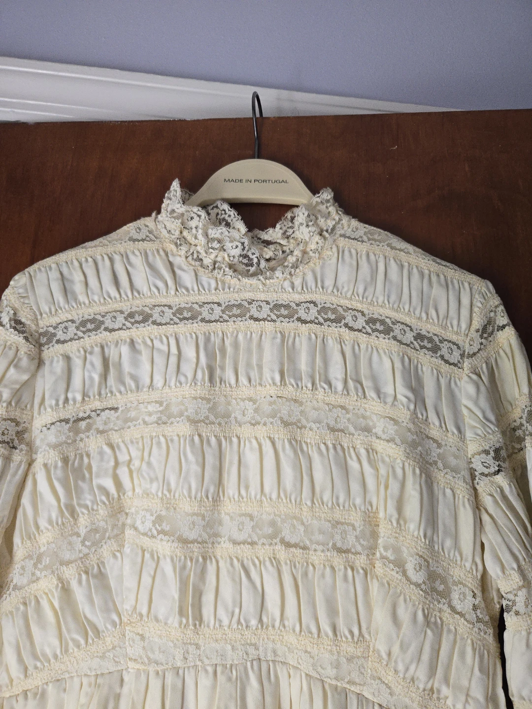 Vintage Cream Lace & Ruffle Maxi Dress - photo 3