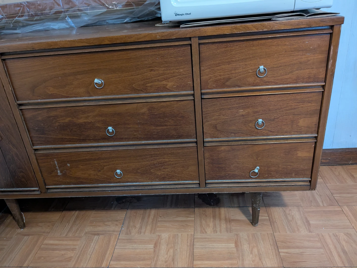 Vintage Wooden Dresser with Drawers and Cabinet - photo 2