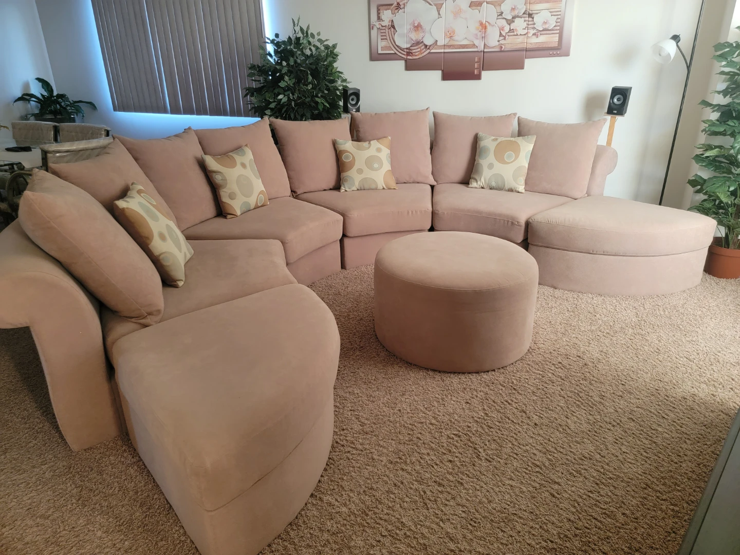 Light Brown Microfiber Loveseat Sofa
