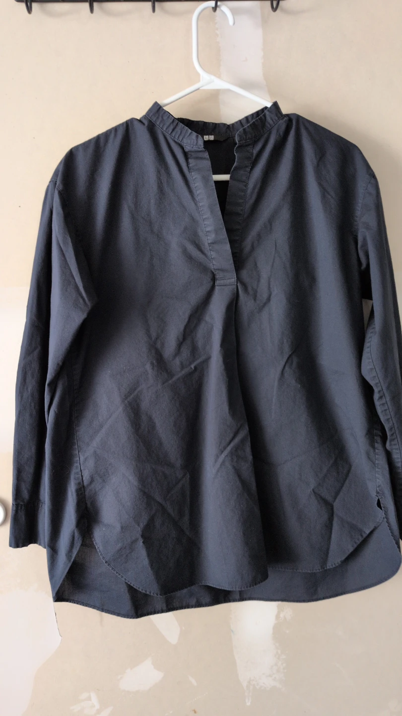 Uniqlo Women's Collared Blouse - Dark Grey
