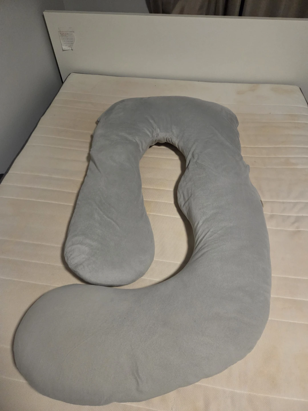 Grey U-Shaped Pregnancy Pillow