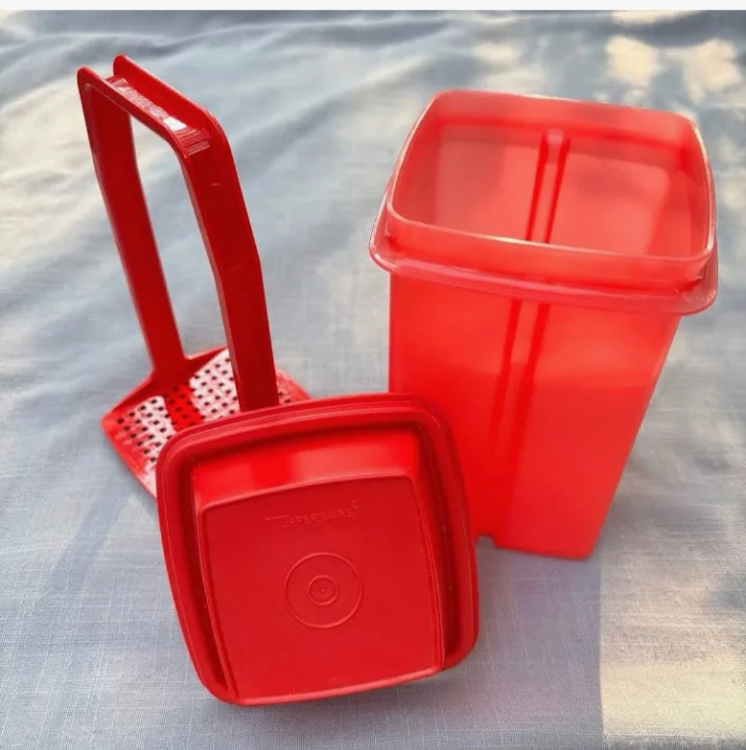Tupperware Red Food Storage Container with Lid and Masher
