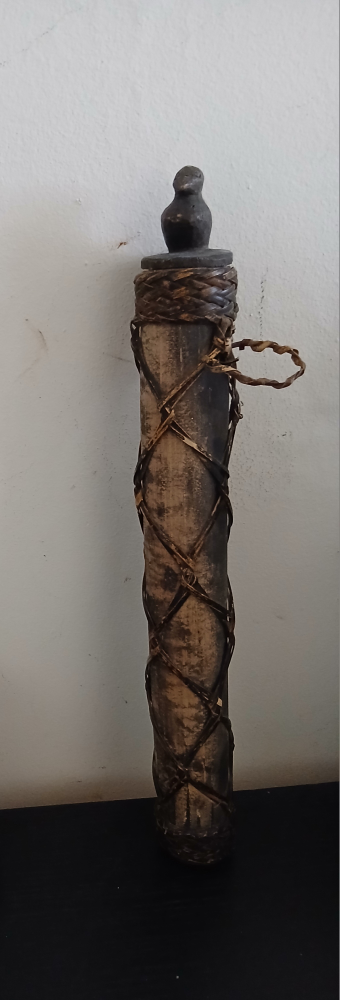 Handmade Bamboo Tube with Wooden Bird Stopper