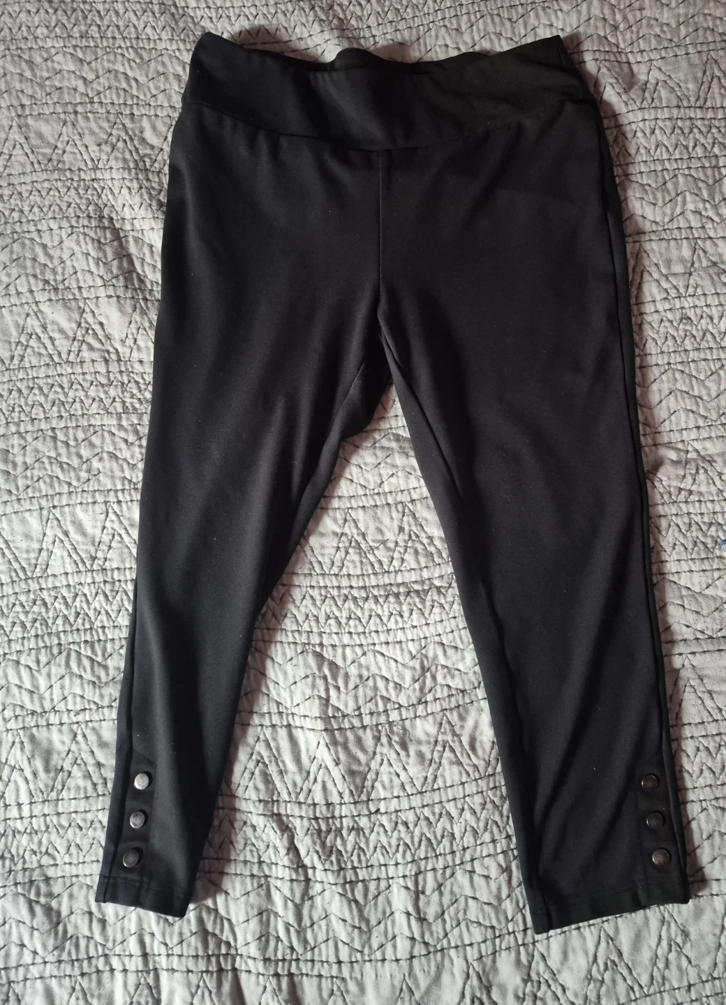 Black Capris with Button Detail