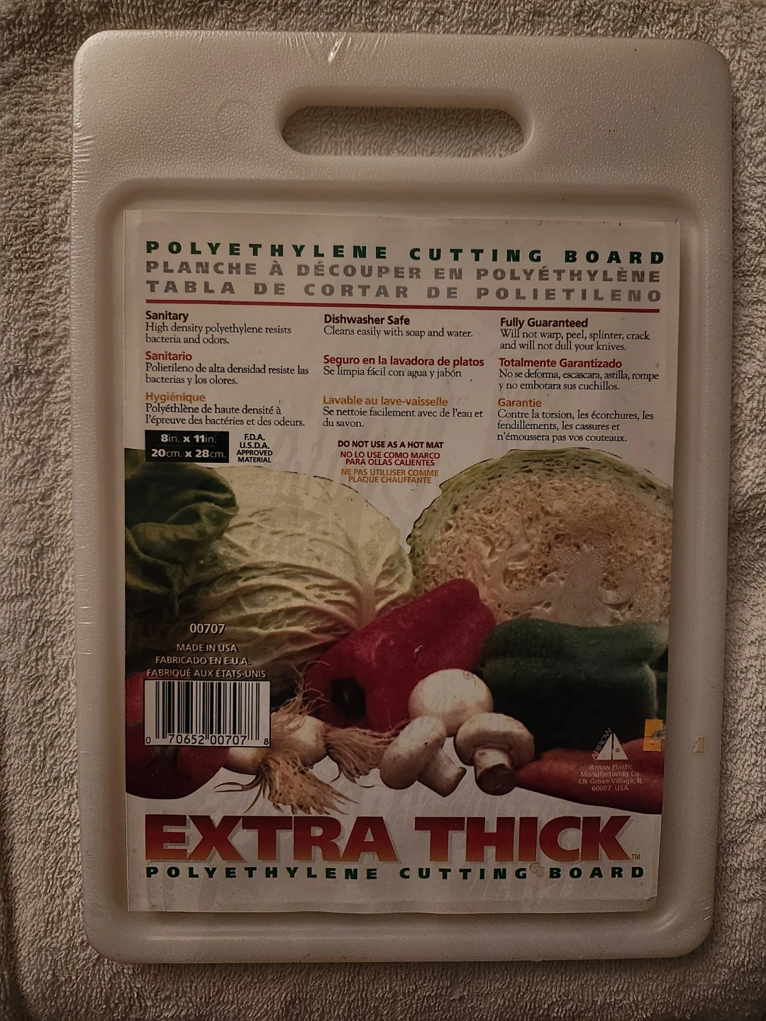 NEW Cutting Board Polyethylene SEALED 8" x 11"