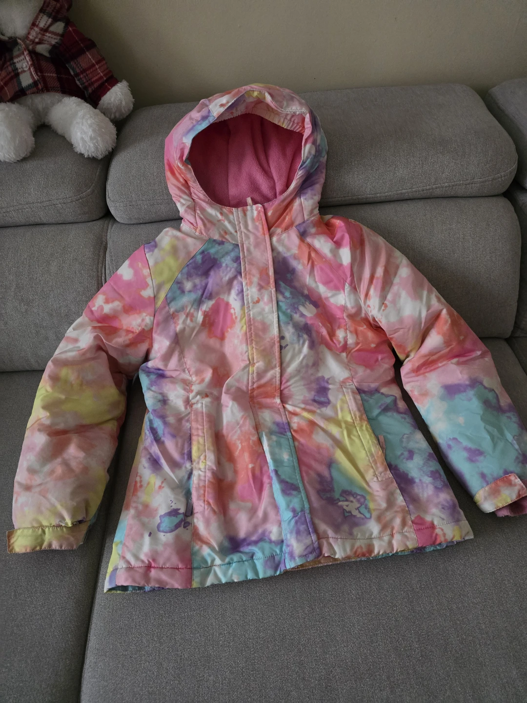 The Children's Place Girls Tie-Dye Hooded Winter Jacket Size 14