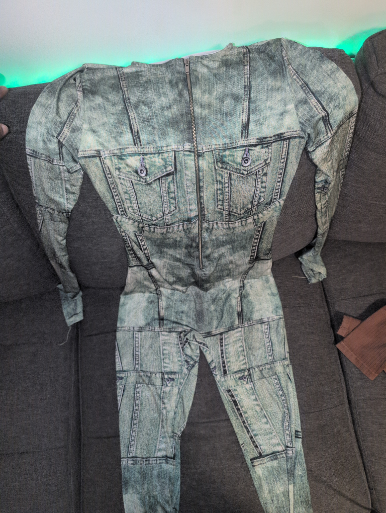 Fashion Nova Denim Print Catsuit - photo 2