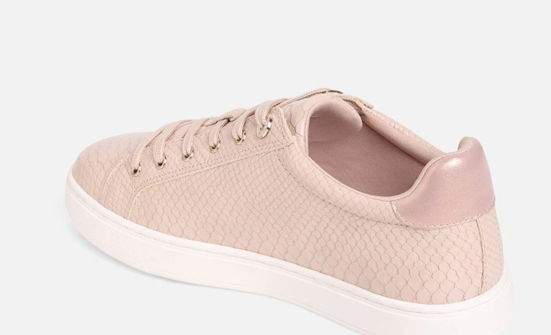 Pink Faux Snake Skin Platform Sneakers - photo 2