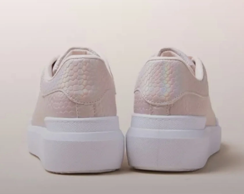 Pink Faux Snake Skin Platform Sneakers - photo 3