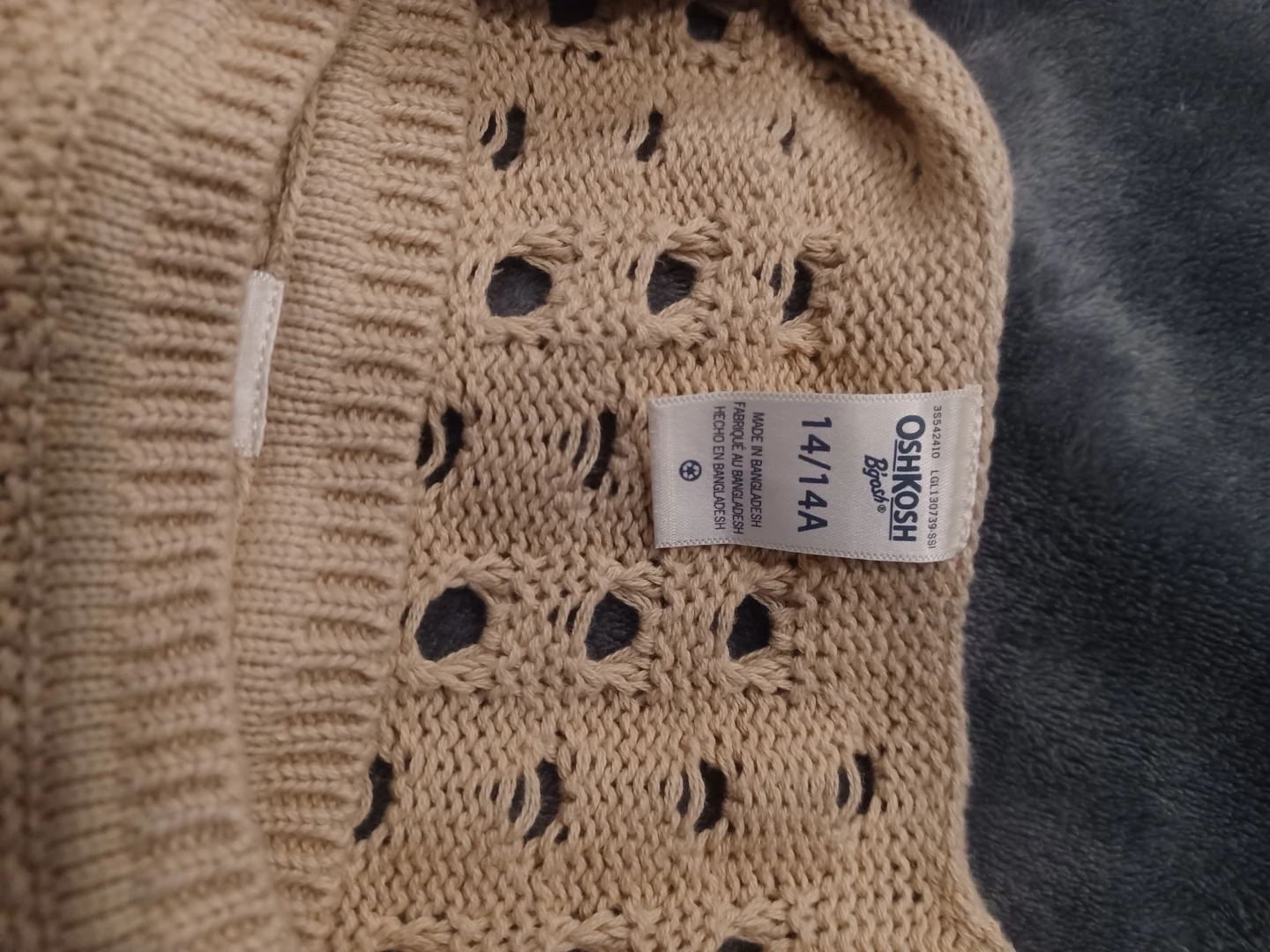 OshKosh B'gosh Cardigan Sweater Size 14/14A Tan - photo 2