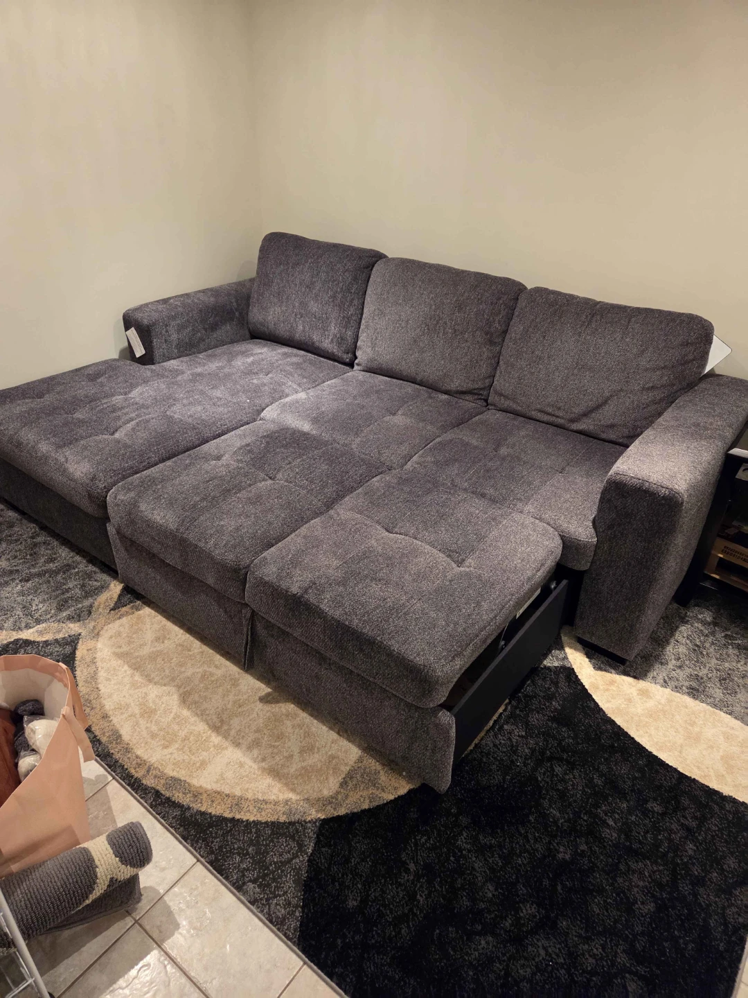 Grey Sectional Sofa with Storage - photo 2