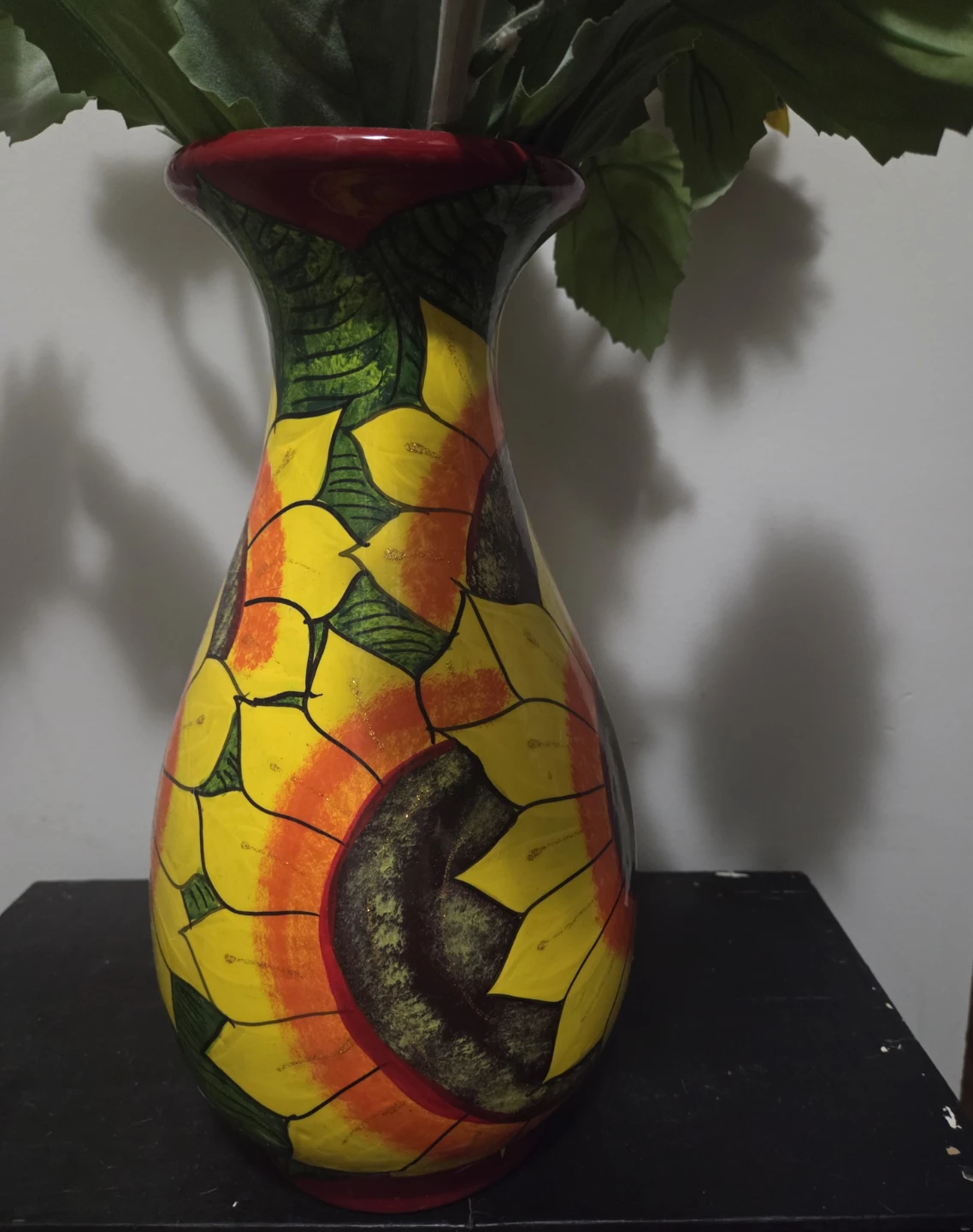 Hand-Painted Ceramic Vase with Sunflower Design - photo 2