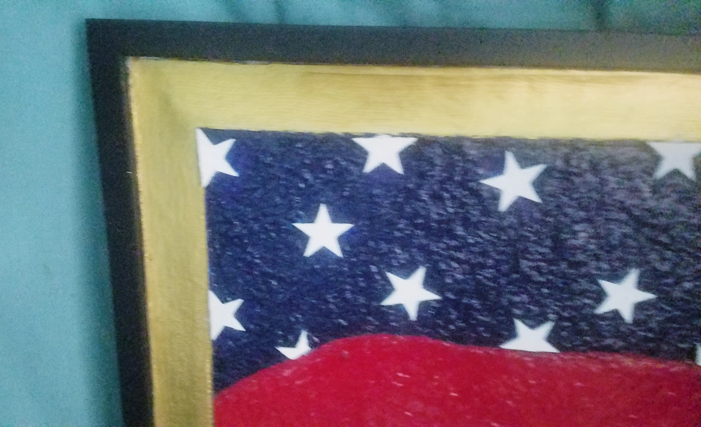 Original 3D American Flag Themed Mixed Media  Framed Painting - photo 2