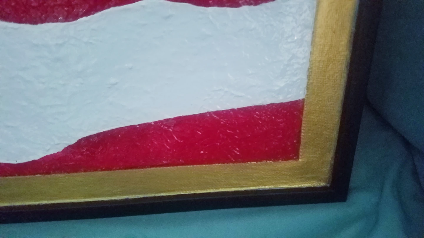 Original 3D American Flag Themed Mixed Media  Framed Painting - photo 5