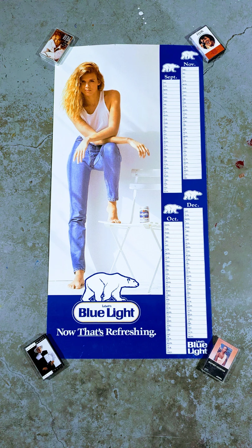 Vintage 90's Labatts Calendar Bar Posters x5