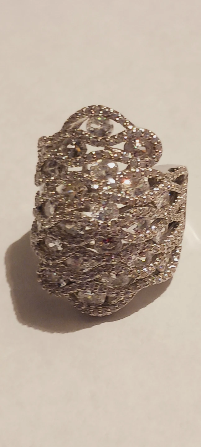 New !! Sterling Silver 925 Stamped Cluster CZ Sparkling Ring.8 - photo 5