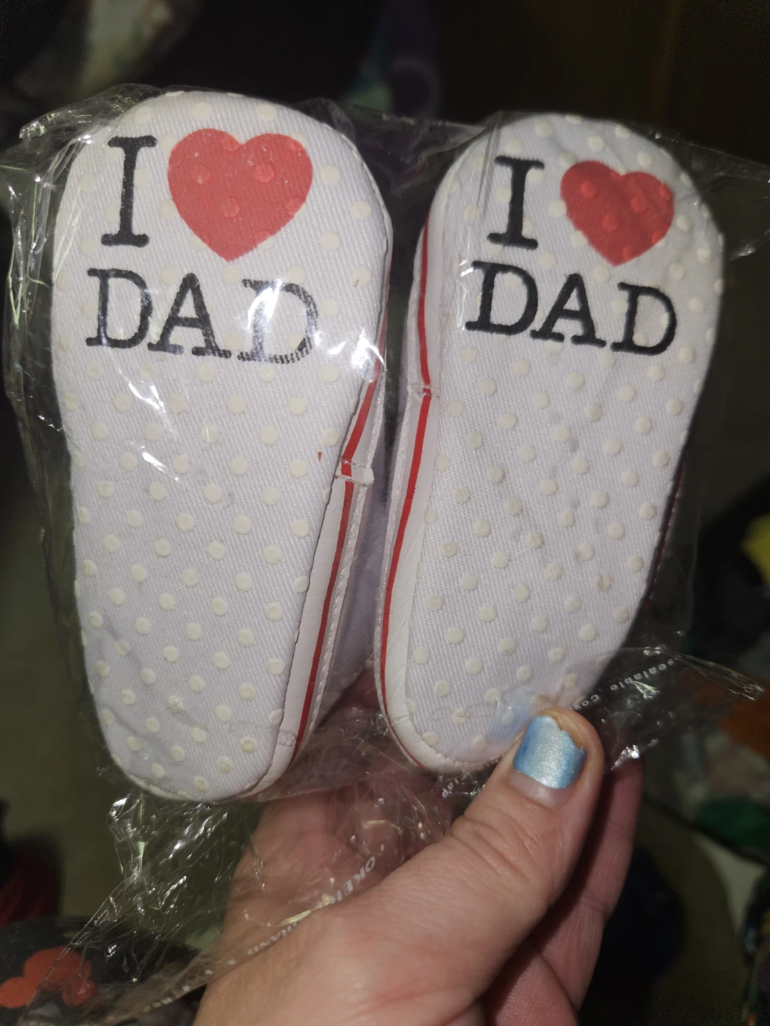 Baby Shoes "I Love Dad" White/Red Size 2 - photo 3