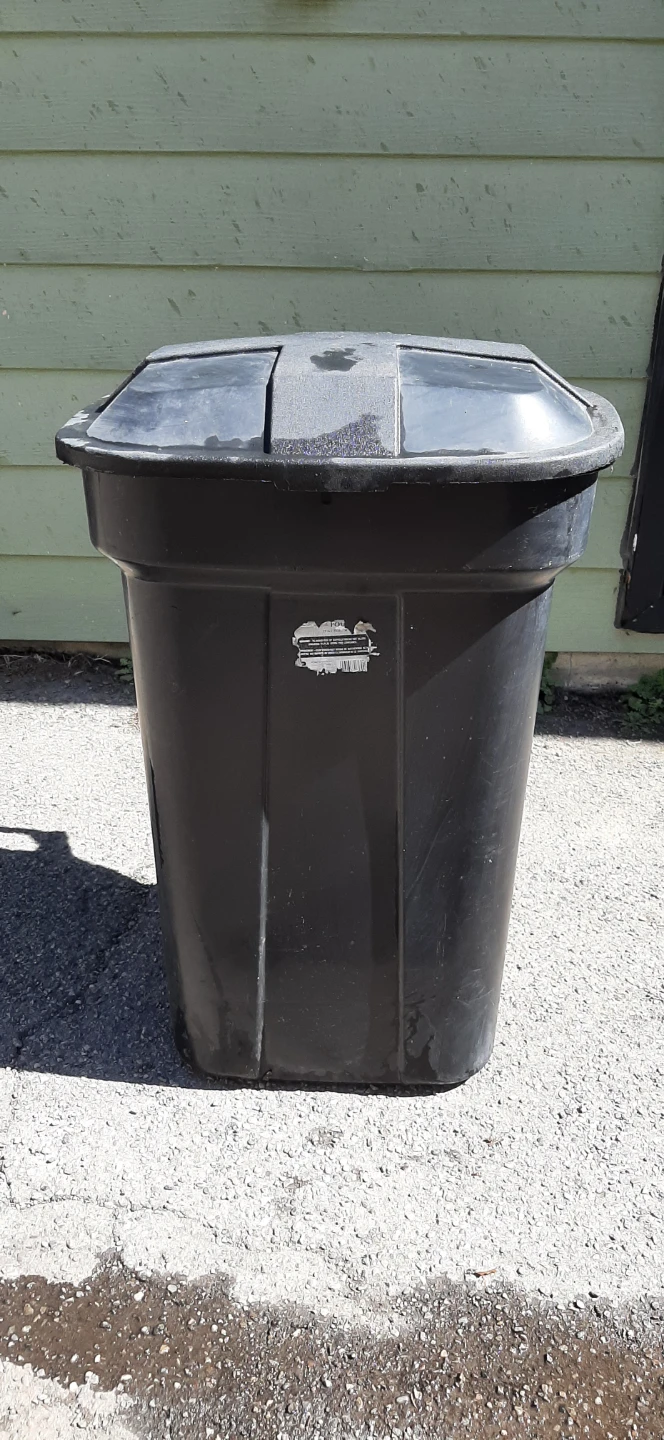 Black Wheeled Garbage Bin with Lid