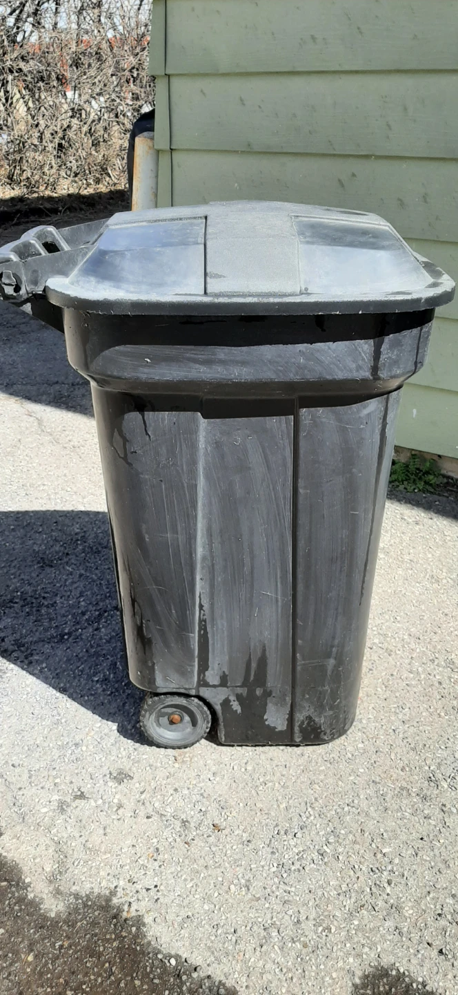 Black Wheeled Garbage Bin with Lid - photo 3