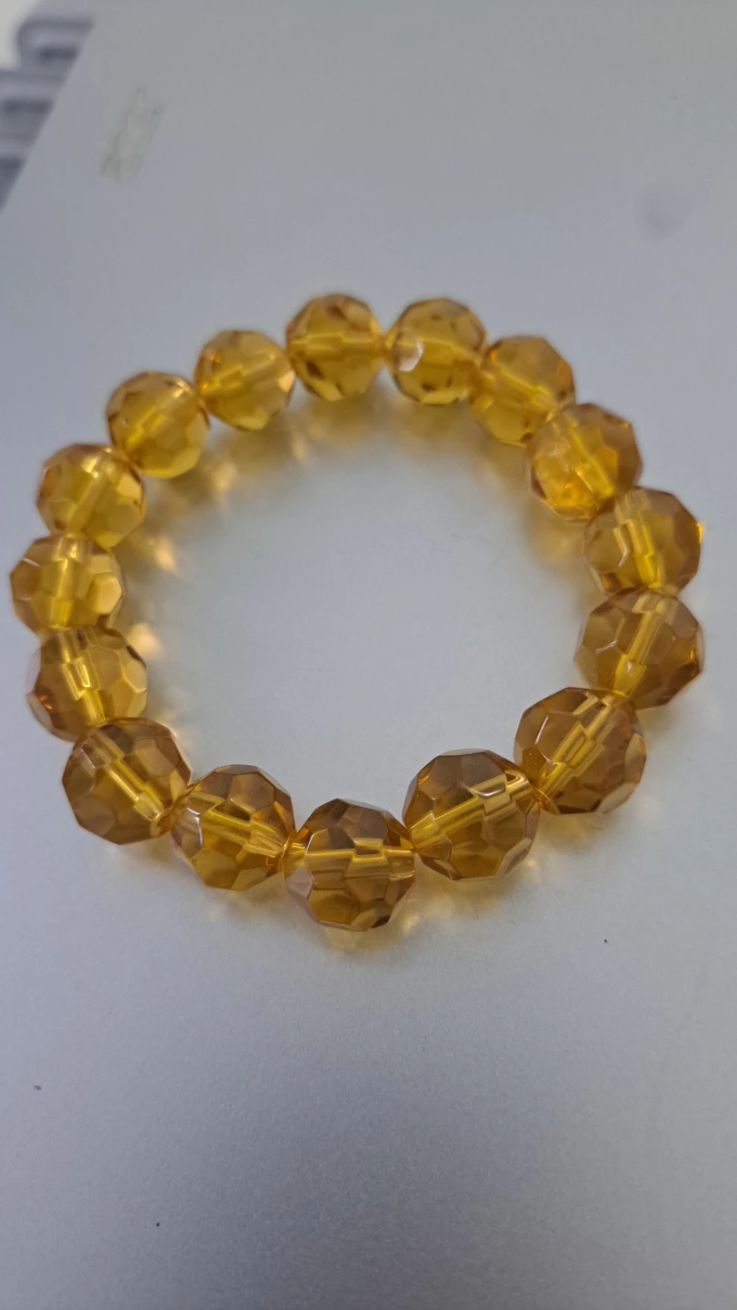 Beaded Bracelet - Yellow Faceted Beads
