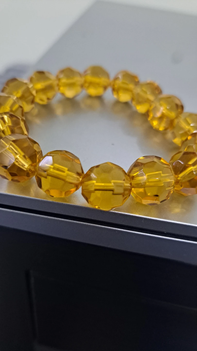 Beaded Bracelet - Yellow Faceted Beads - photo 2
