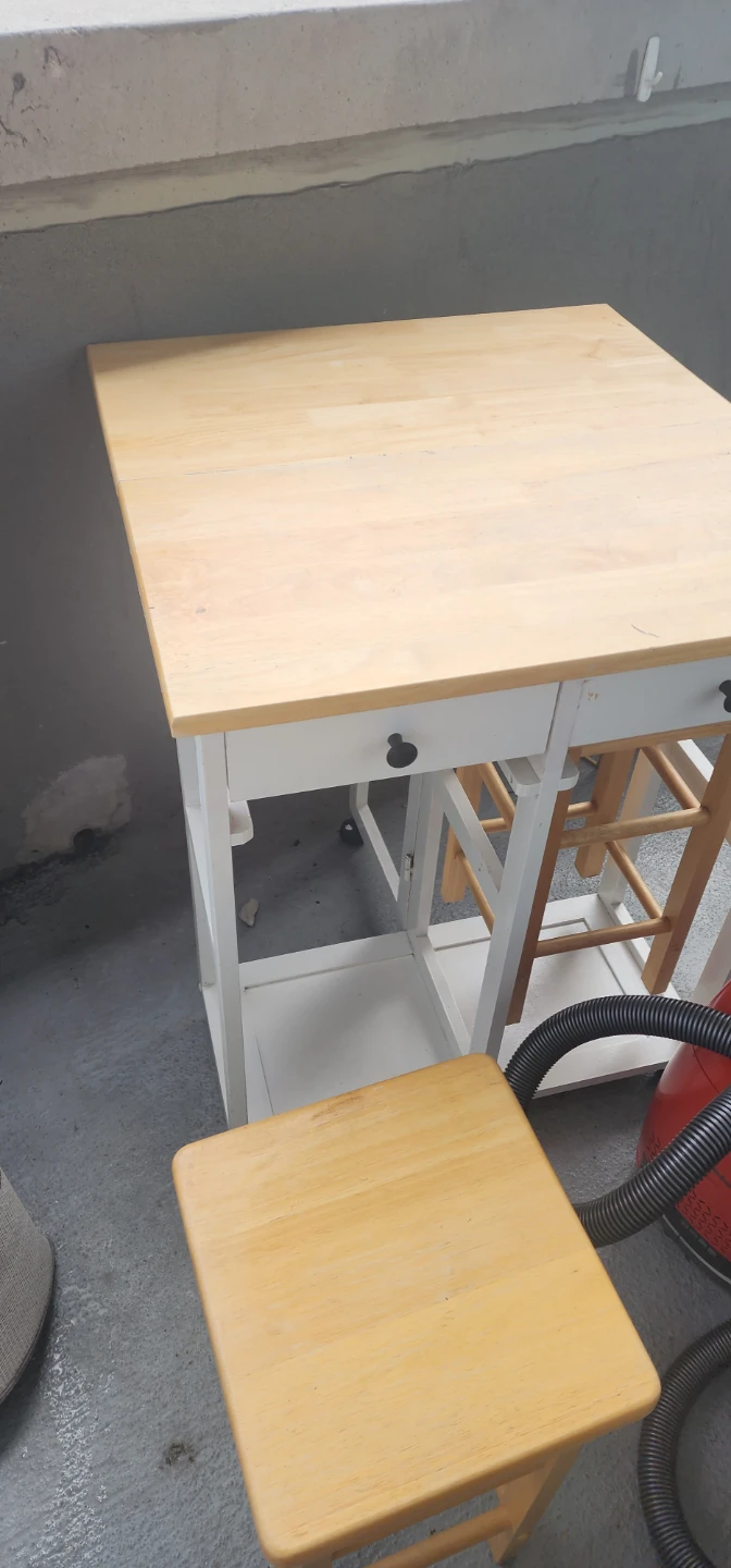Kitchen Island Set with 2 Stools - photo 3