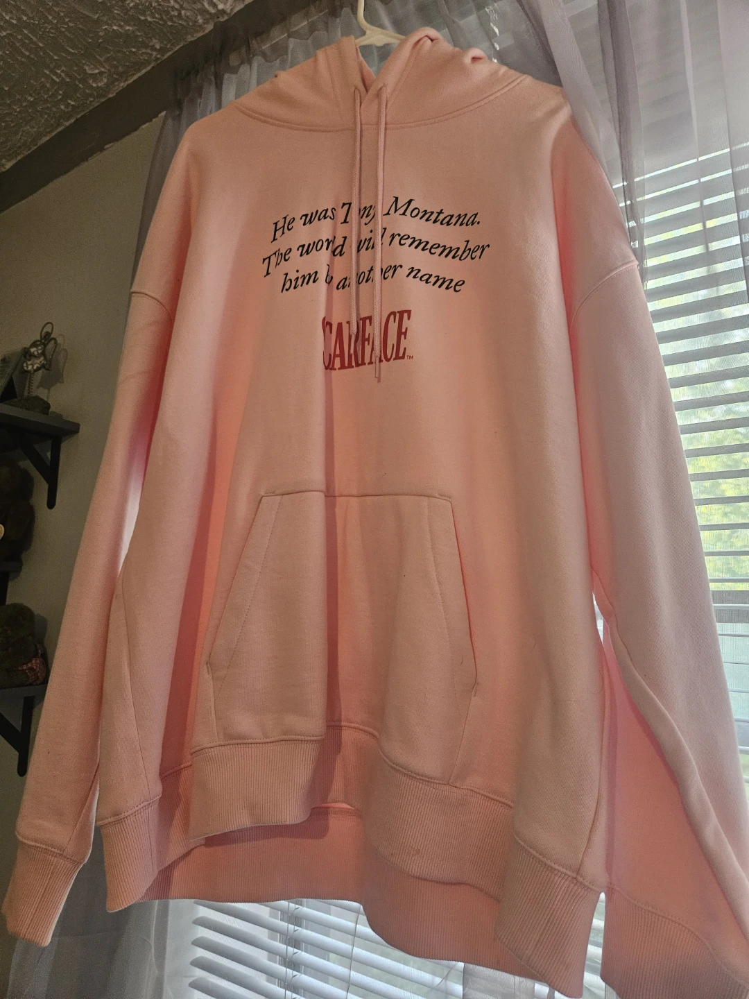 Pink Scarface Tony Montana Graphic Hoodie