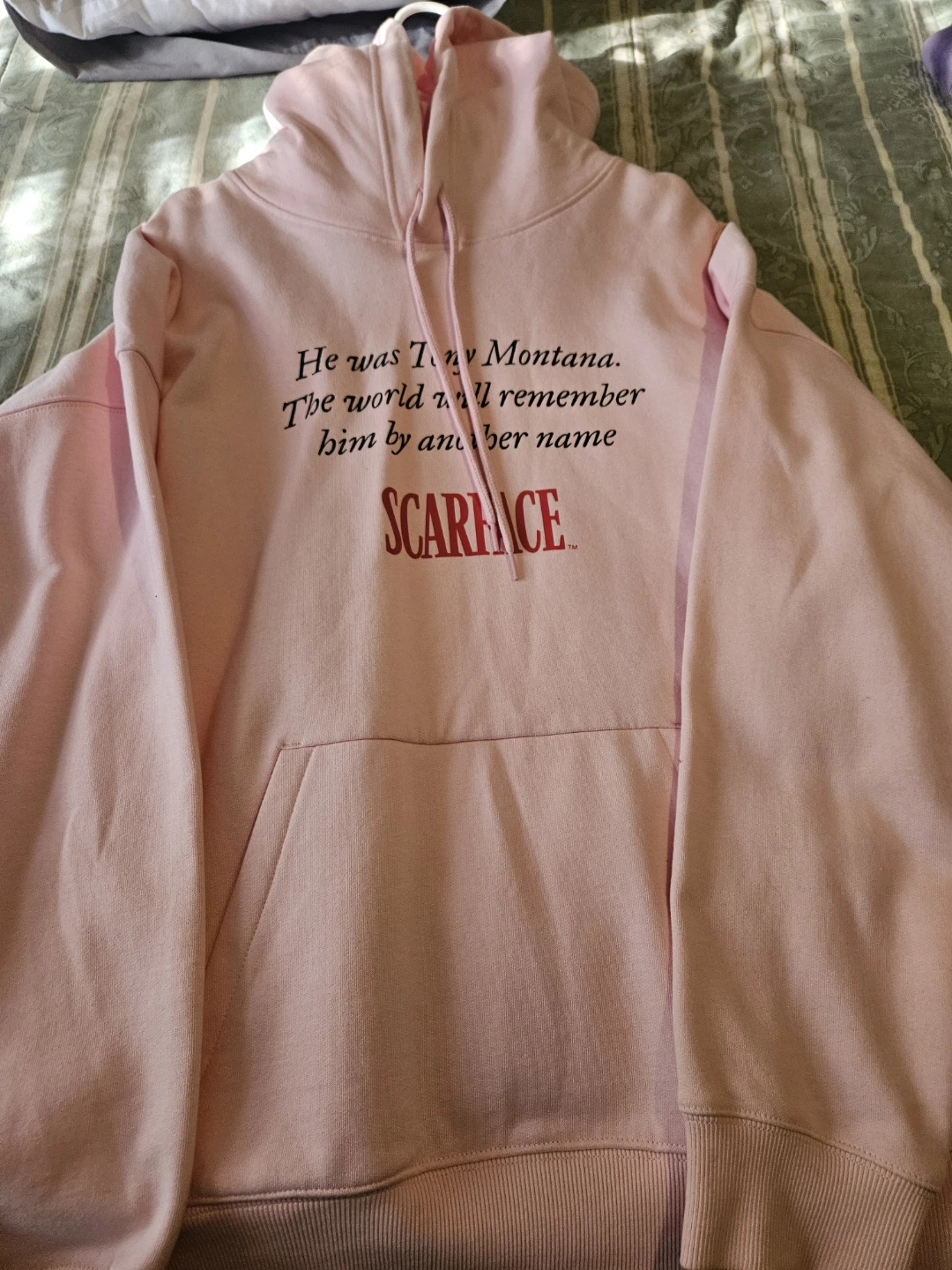 Pink Scarface Tony Montana Graphic Hoodie - photo 5