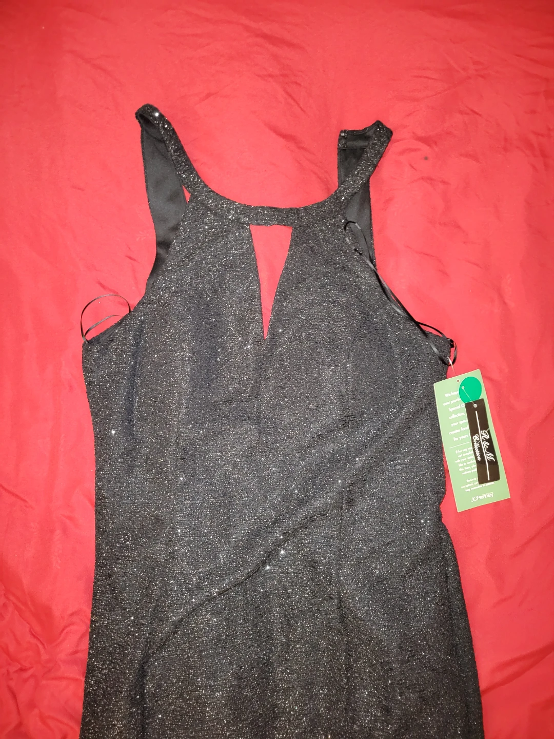 R&M Collection Black Sparkle Halter Neck Dress Size 14 - photo 2