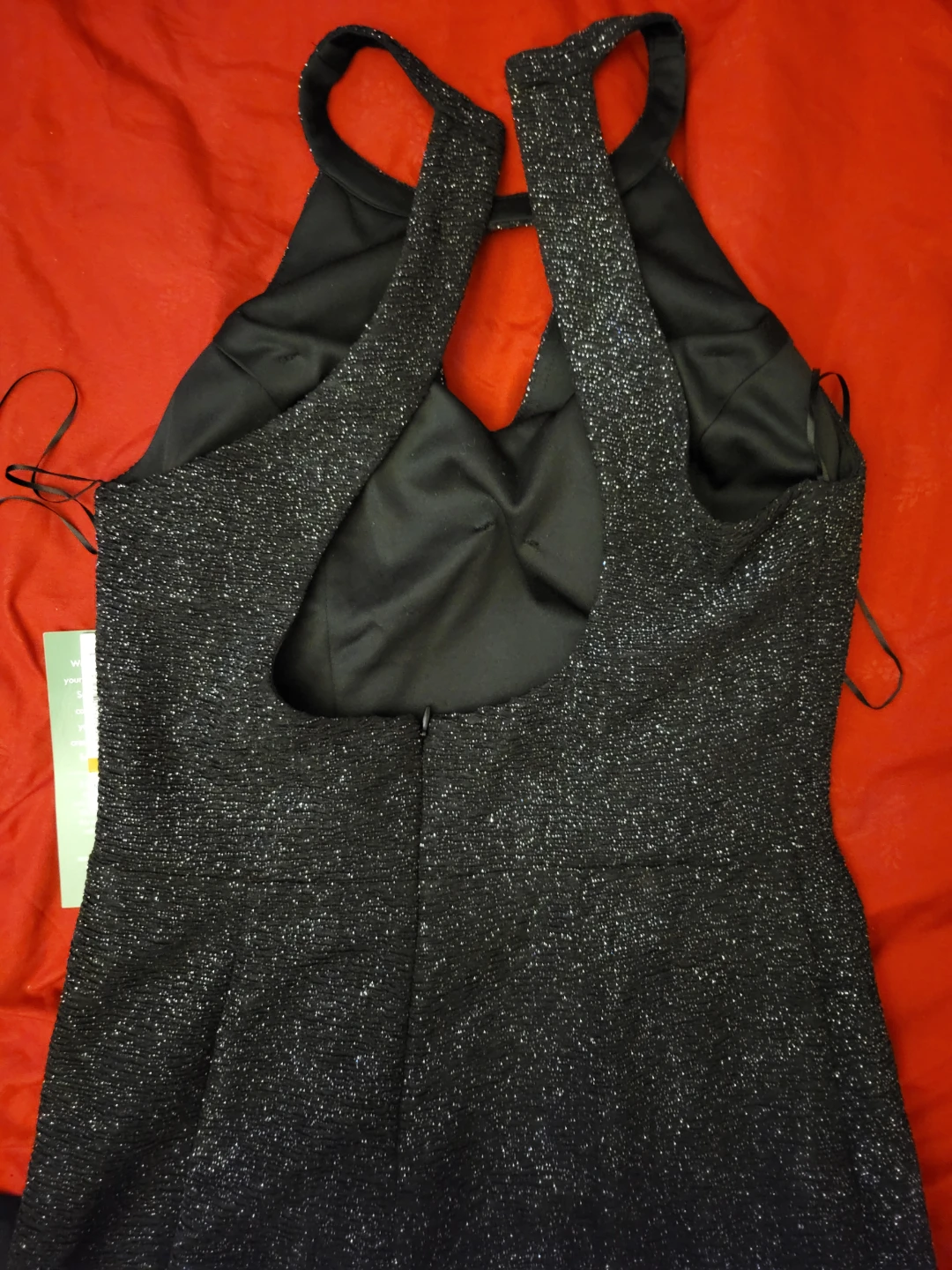 R&M Collection Black Sparkle Halter Neck Dress Size 14