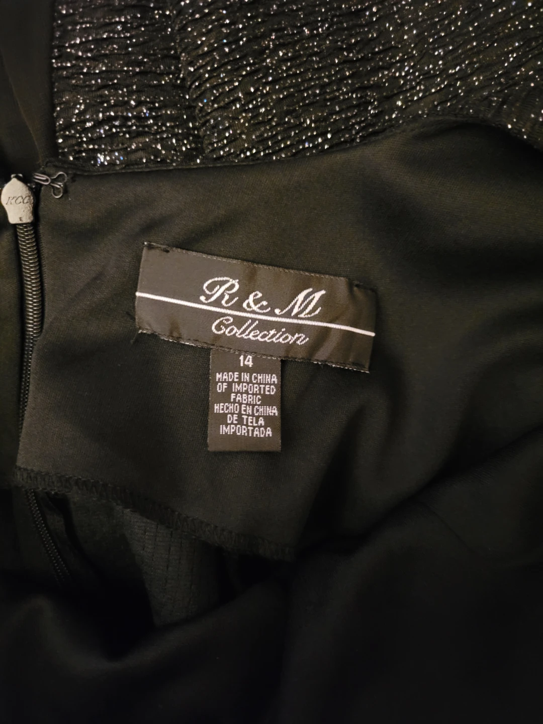 R&M Collection Black Sparkle Halter Neck Dress Size 14 - photo 4