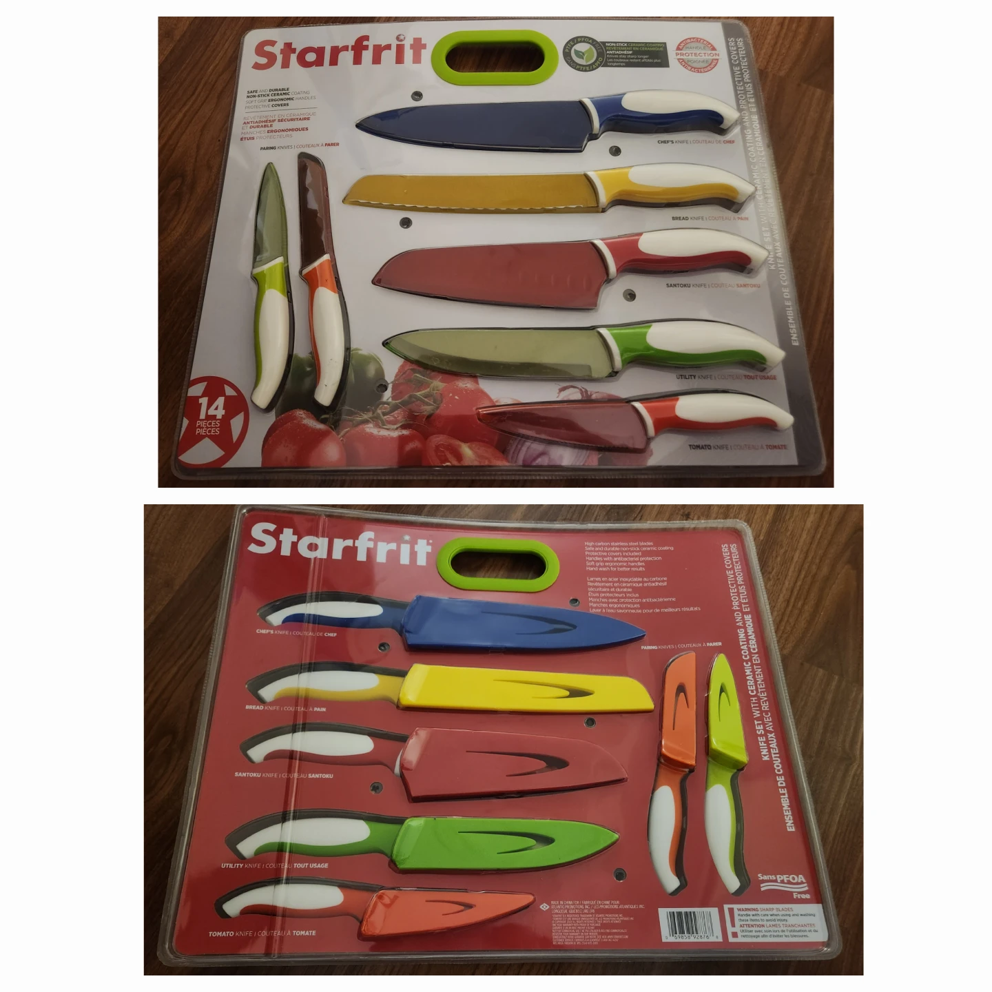 Starfrit 14 Piece Knife Set with Ceramic Coating & Covers