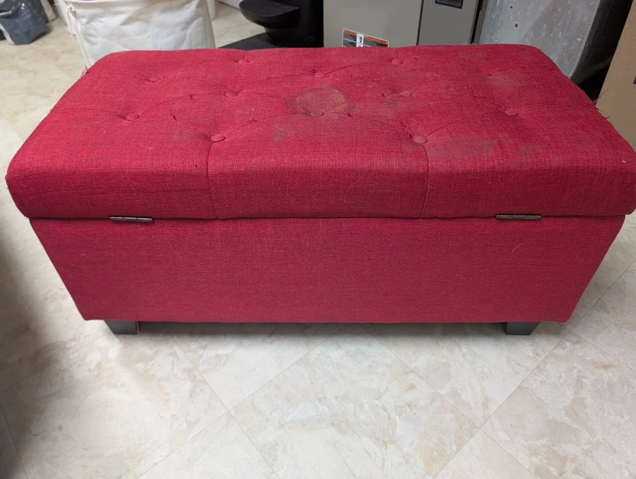 Red Storage Ottoman - used