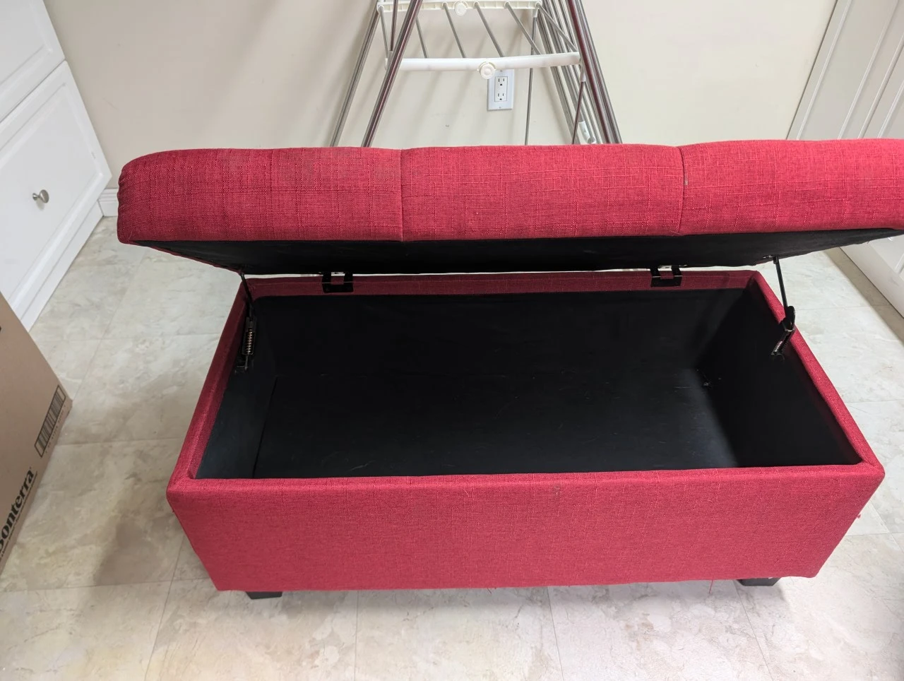 Red Storage Ottoman - used - photo 2