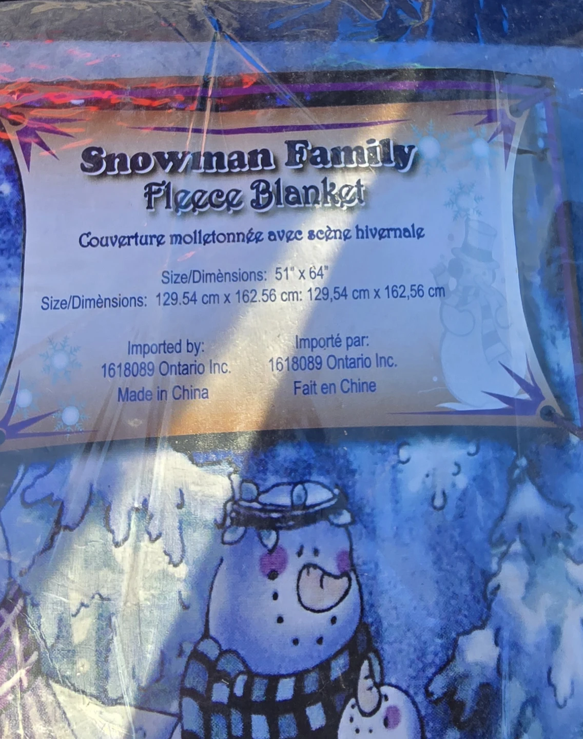 Snowman Family Fleece Blanket - photo 3