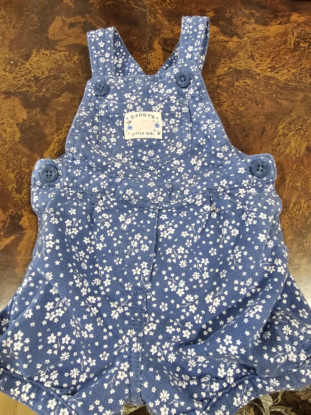 Carter's Baby Girl Blue Floral Overalls - 12 Months