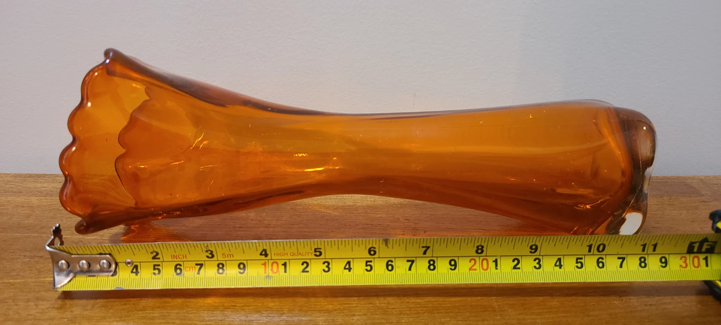 Vintage Orange Glass Vase - photo 2