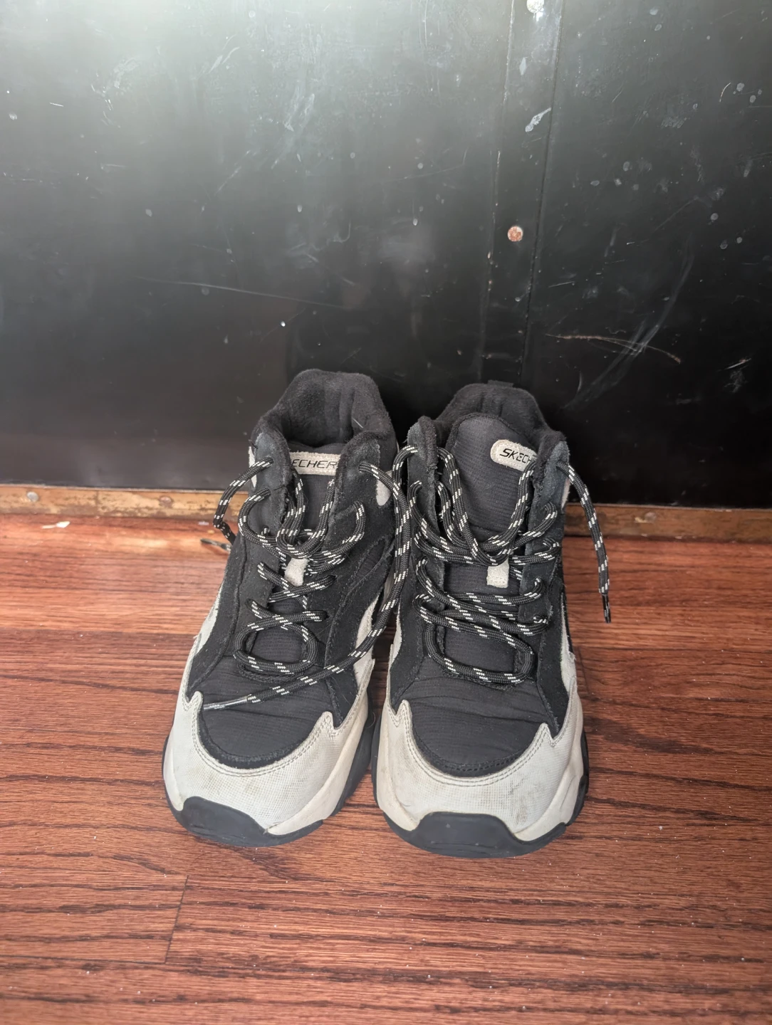 Skechers Women's Black & White High-Top Sneakers 6.5 - photo 3