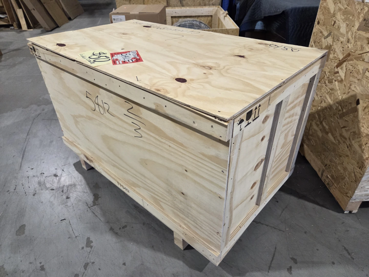 Lidded Wooden Crate 30x32x54in