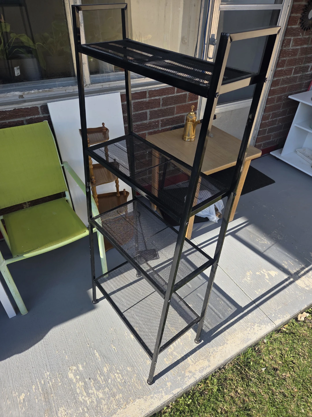 Black Metal 4-Tier Shelf Unit - photo 3