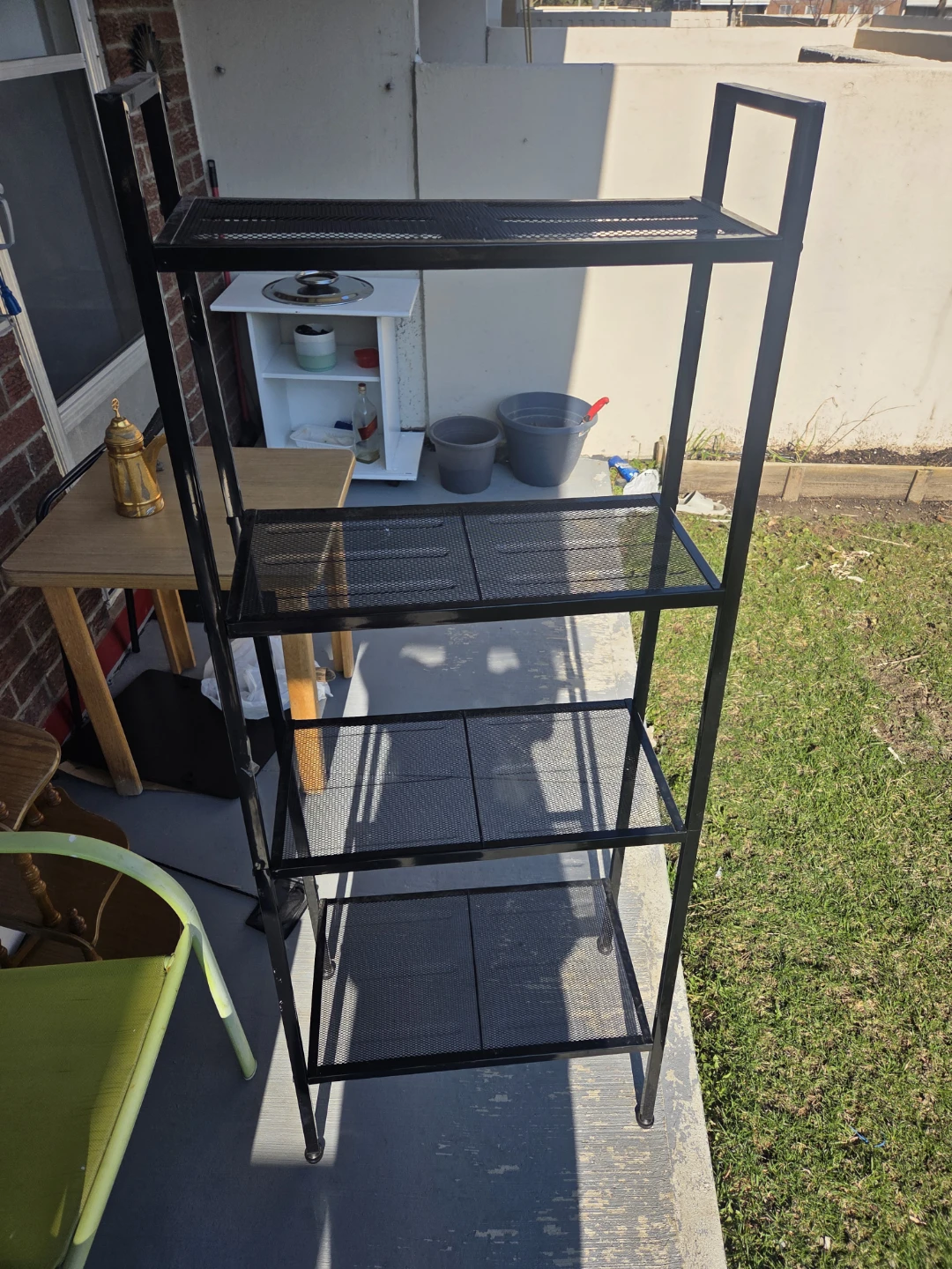 Black Metal 4-Tier Shelf Unit - photo 4